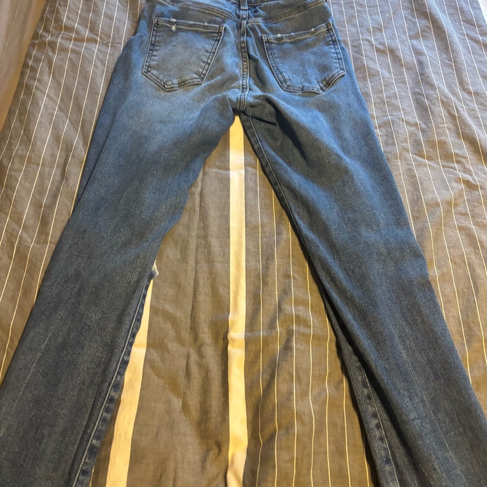 Express Skyscraper Distressed Blue Jeans for Women, Size 0L - Picture 6 of 11